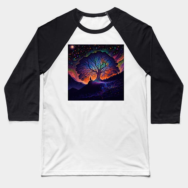 Under the Psychedelic Canopy Baseball T-Shirt by thewandswant